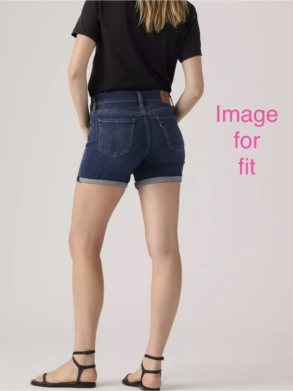 LEVI’S Mid-Rise/Mid-Length Dark Blue Denim Shorts for Women - Picture 6 of 15